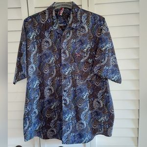 Willie Esco Vintage Shirt Mens XXL Dragons Allover Graphic Short Sleeve
